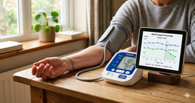 blood pressure tracking at home with a digital monitor